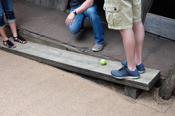 the tennis ball did not move.